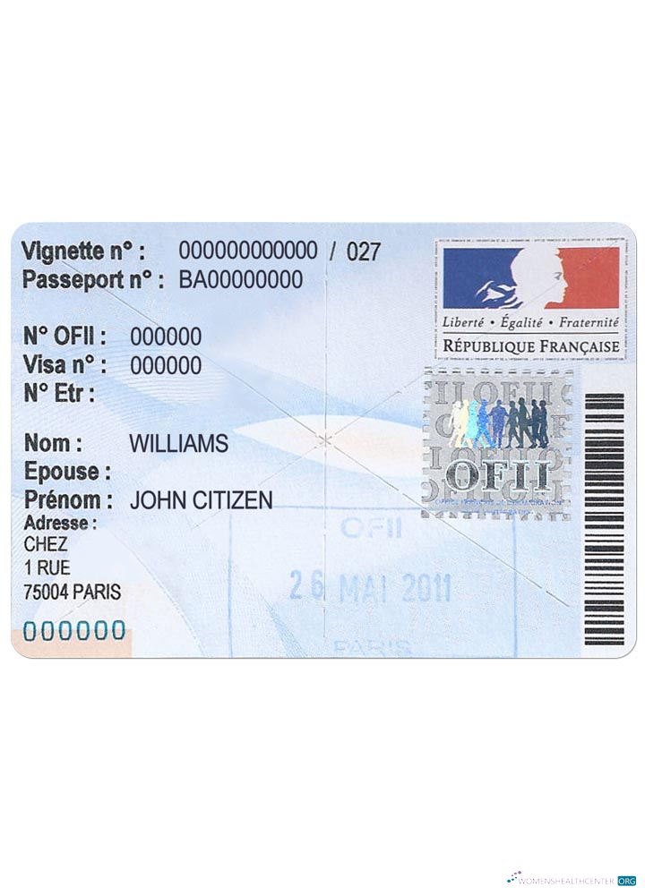 Download FRANCE residency visa stamp Photoshop template